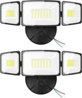 Onforu 2 Pack 75W Flood Lights Outdoor, 7000LM LED Flood Lighting Outdoor Switch Controlled, IP65 Waterproof Exterior Floodlight Fixture with 3 Adjustable Heads, 6500K Security Light for Garage Yard