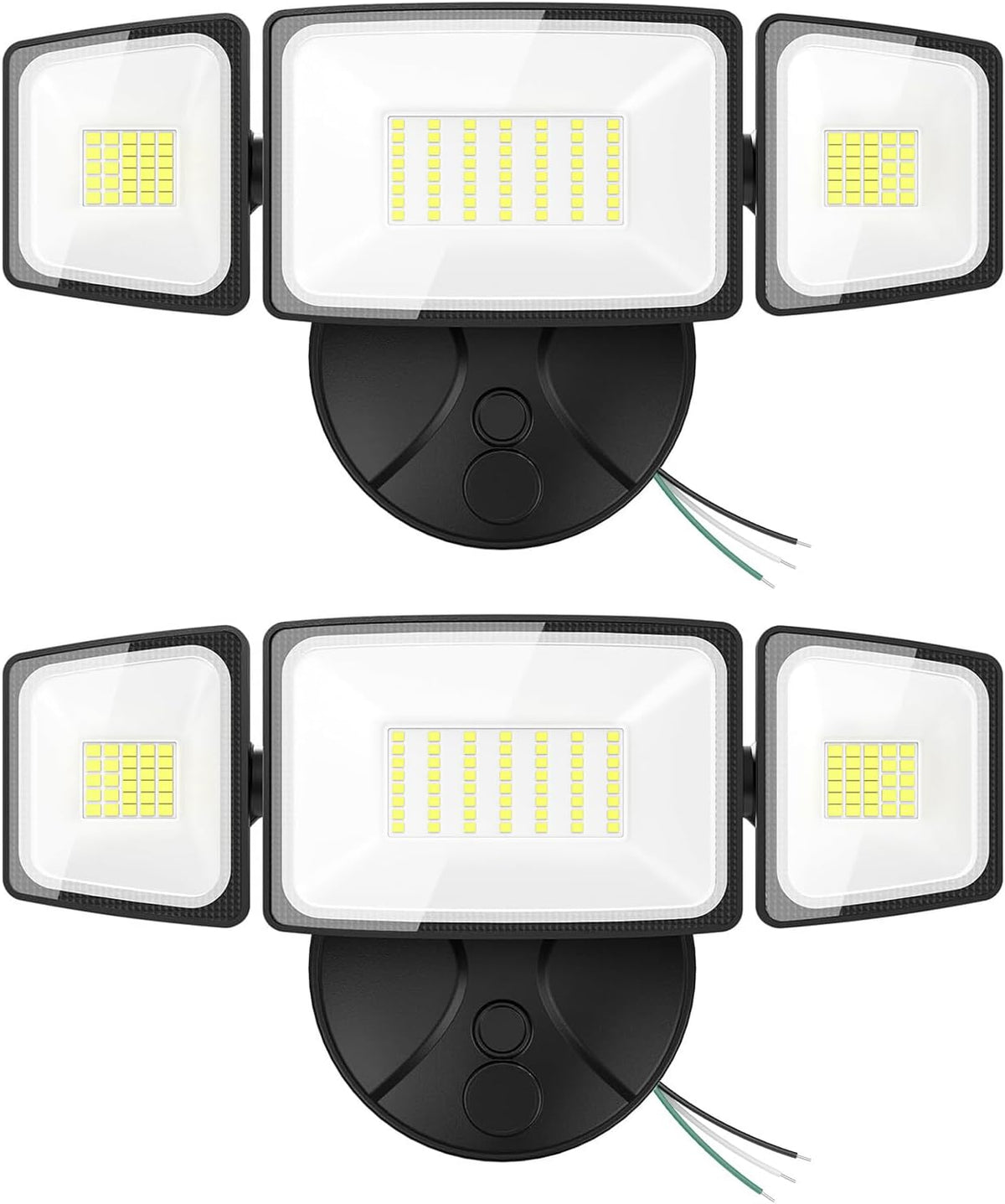 Onforu 2 Pack 75W Flood Lights Outdoor, 7000LM LED Flood Lighting Outdoor Switch Controlled, IP65 Waterproof Exterior Floodlight Fixture with 3 Adjustable Heads, 6500K Security Light for Garage Yard
