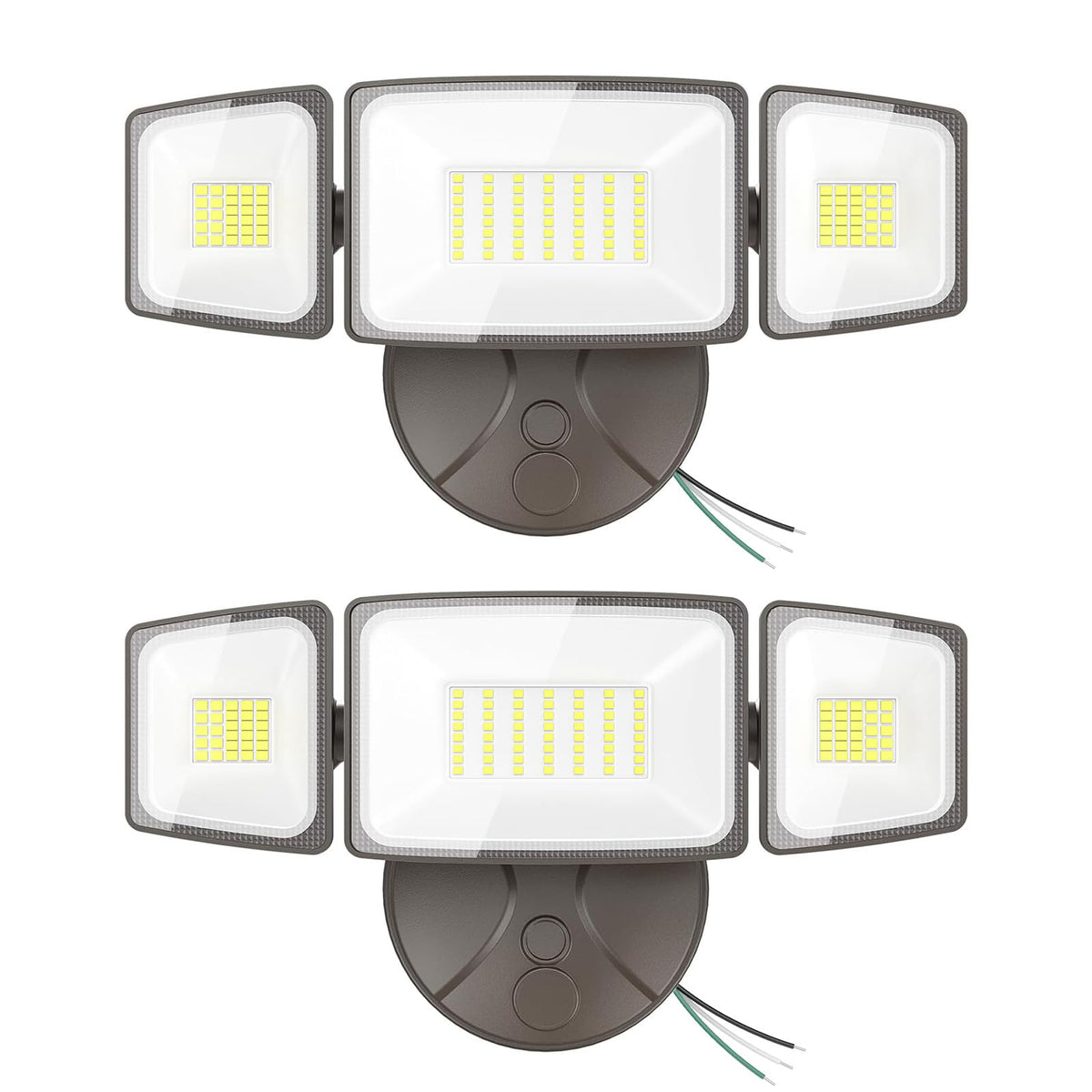 Onforu 2 Pack 75W Flood Lights Outdoor, 7000LM LED Flood Lighting Outdoor Switch Controlled, IP65 Waterproof Exterior Floodlight Fixture with 3 Adjustable Heads, 6500K Security Light for Garage Yard
