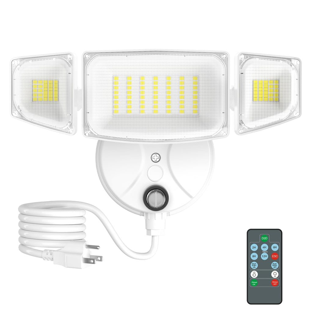 iMaihom Dusk to Dawn Outdoor Lighting, Plug in Flood Light, Remote, Black