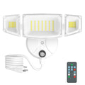 iMaihom Dusk to Dawn Outdoor Lighting, Plug in Flood Light, Remote, Black