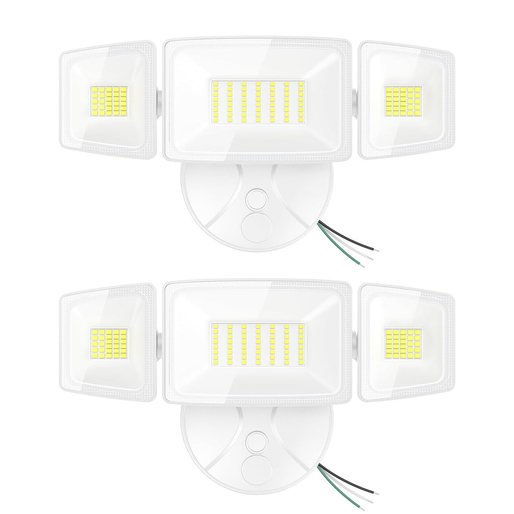 Onforu 2 Pack 75W Flood Lights Outdoor, 7000LM LED Flood Lighting Outdoor Switch Controlled, IP65 Waterproof Exterior Floodlight Fixture with 3 Adjustable Heads, 6500K Security Light for Garage Yard