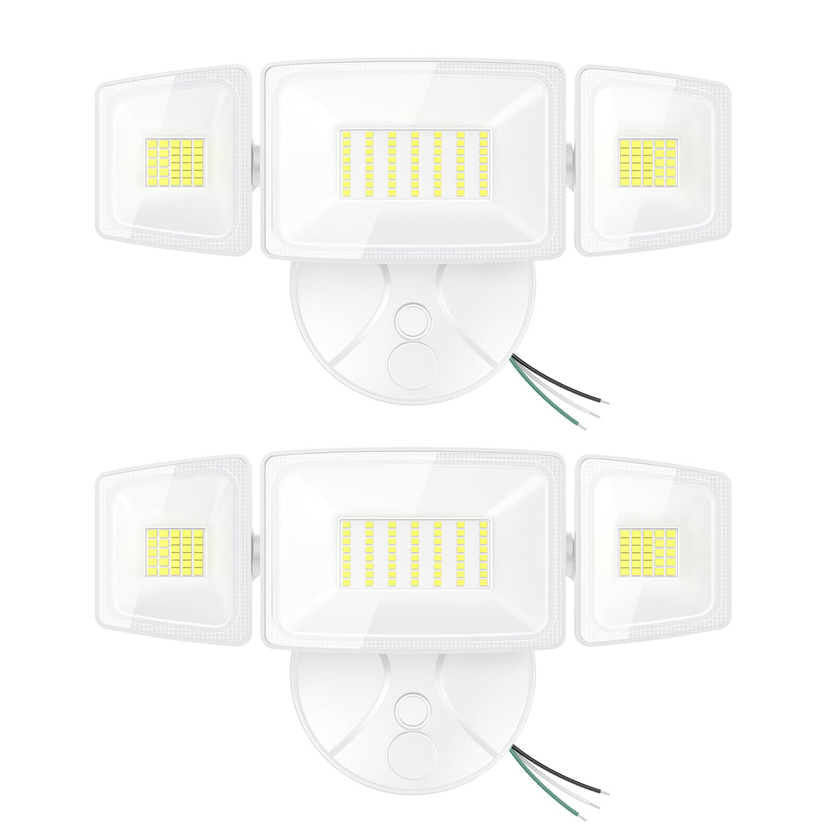 Onforu 2 Pack 75W Flood Lights Outdoor, 7000LM LED Flood Lighting Outdoor Switch Controlled, IP65 Waterproof Exterior Floodlight Fixture with 3 Adjustable Heads, 6500K Security Light for Garage Yard