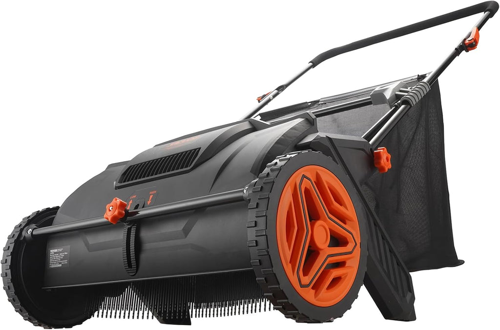 VEVOR Push Lawn Sweeper 21" Leaf & Grass Collector 3.5 cu. ft. Hopper Bag