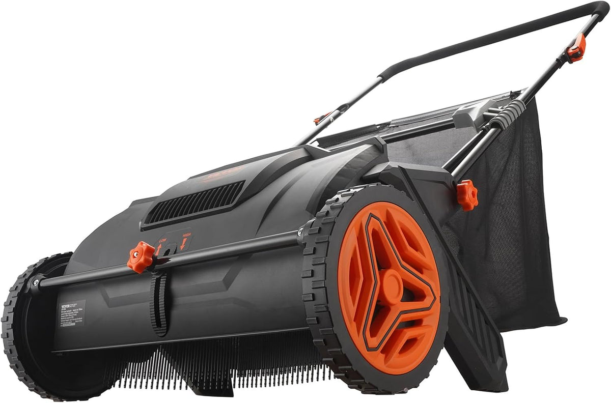 VEVOR Push Lawn Sweeper 21" Leaf & Grass Collector 3.5 cu. ft. Hopper Bag