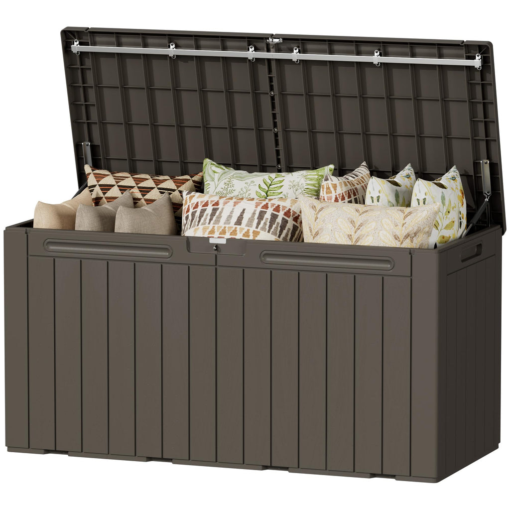 Devoko 100 Gallon Waterproof Deck Box, Resin Large Outdoor Storage Box