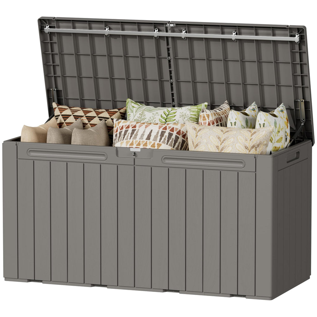 Devoko 100 Gallon Waterproof Deck Box, Resin Large Outdoor Storage Box