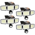 UME Solar Outdoor Lights 302 LED 3000LM, IP65 Waterproof Motion Sensor Outdoor Lights, 3 Heads Solar Security Flood Lights 270 Wide Lighting Angle with 3 Modes for Garden Patio Yard - 2 Pack