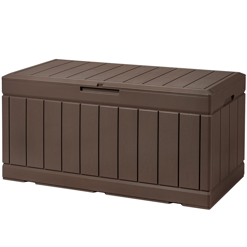 Devoko 100 Gallon Waterproof Deck Box, Resin Large Outdoor Storage Box