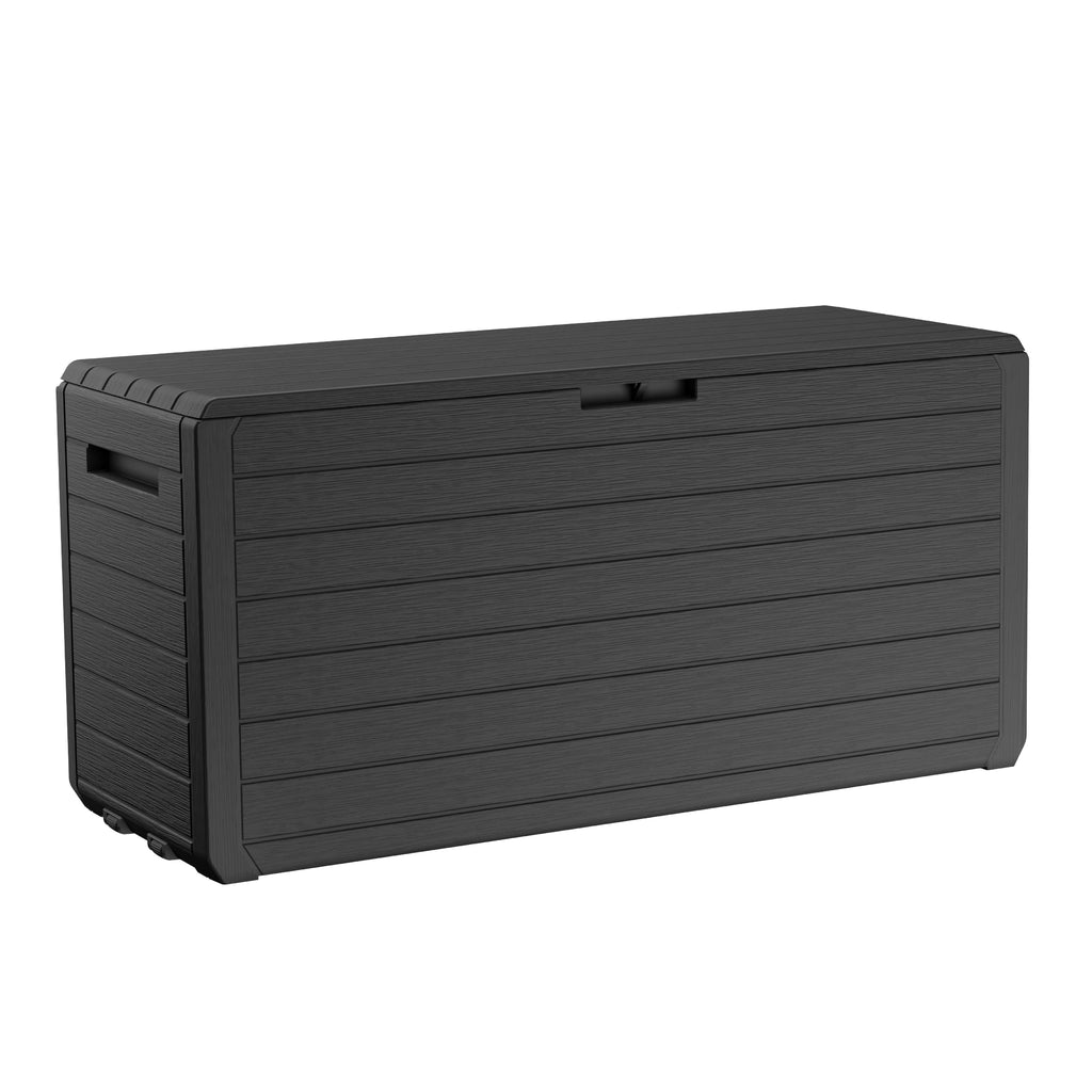 Keter Marvel Plus 71 Gallon Resin Deck Box-Organization and Storage for Patio Storage Box Outdoor Cushions, Throw Pillows, Garden Tools and Pool Accessories, Dark Grey