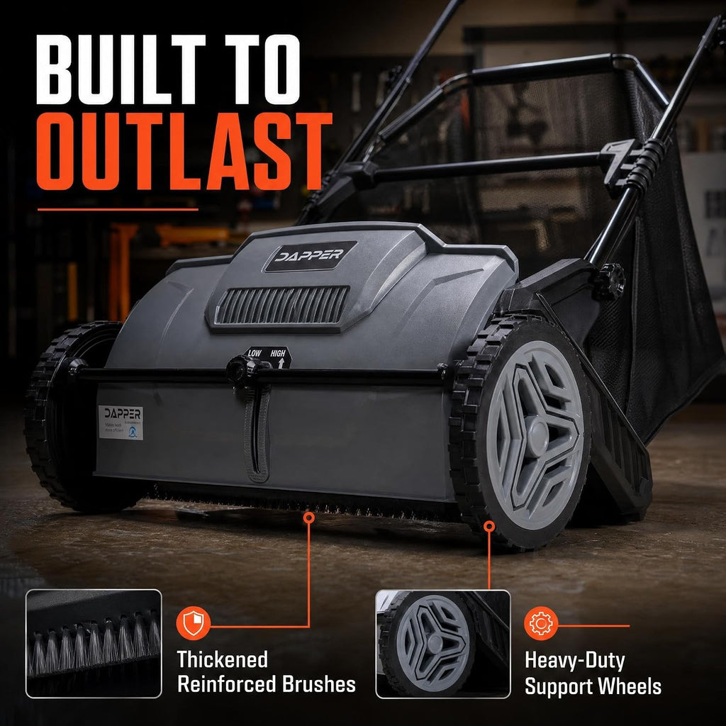 Push Lawn Sweeper 21" Leaf & Grass Collector 3.5 cu. ft. Hopper Bag