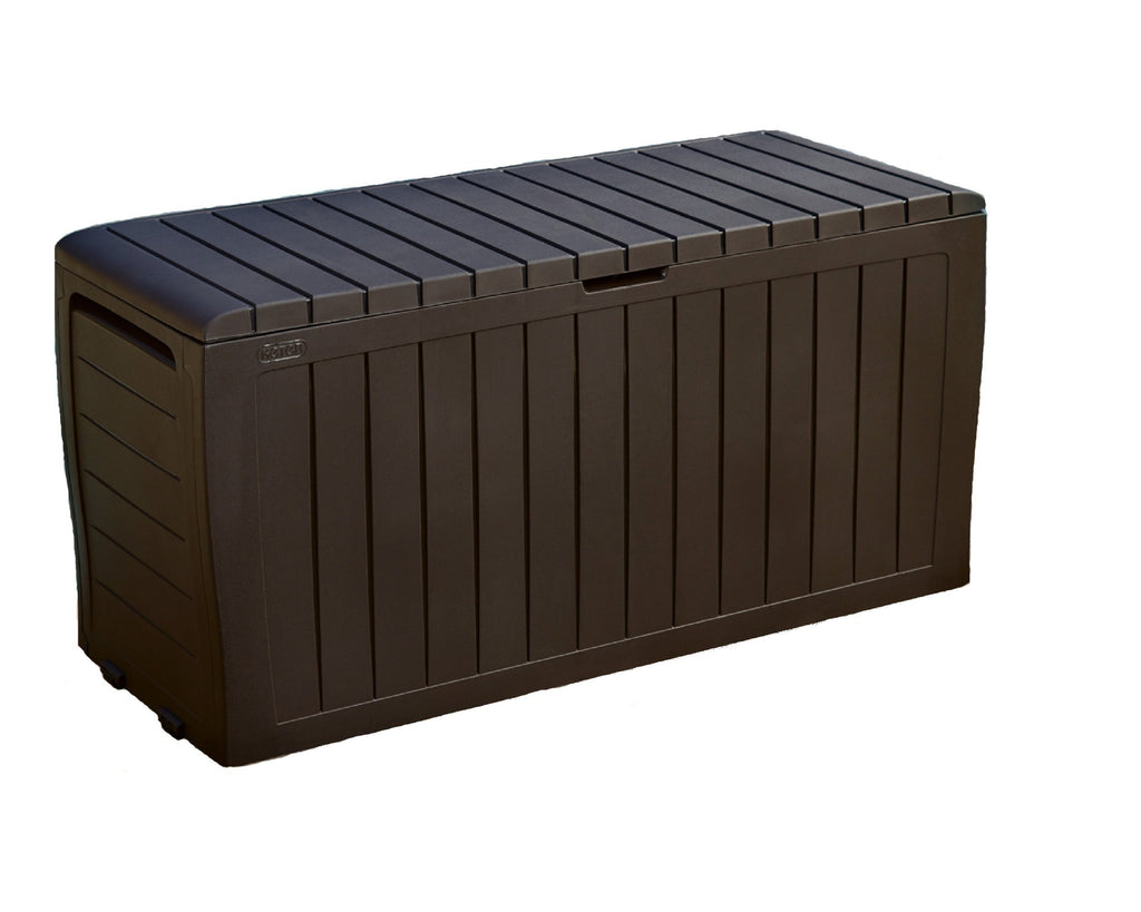 Keter Marvel Plus 71 Gallon Resin Deck Box-Organization and Storage for Patio Storage Box Outdoor Cushions, Throw Pillows, Garden Tools and Pool Accessories, Dark Grey