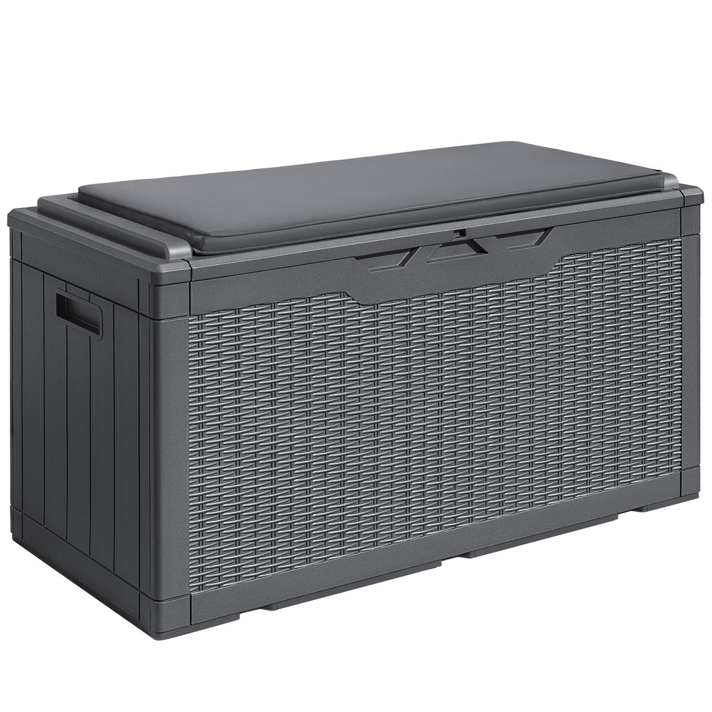 Devoko 100 Gallon Waterproof Deck Box, Resin Large Outdoor Storage Box