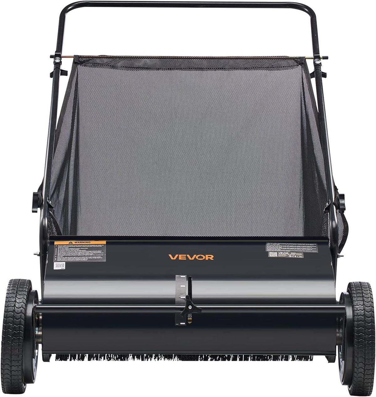 VEVOR Push Lawn Sweeper 26 Inch Leaf & Grass Collector 7 cu. ft. Hopper Bag