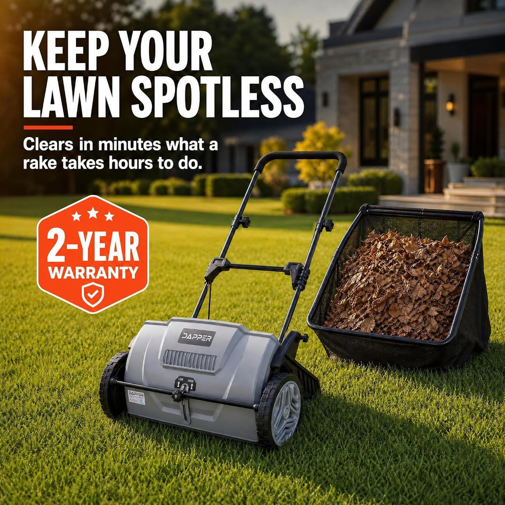 Push Lawn Sweeper 21" Leaf & Grass Collector 3.5 cu. ft. Hopper Bag